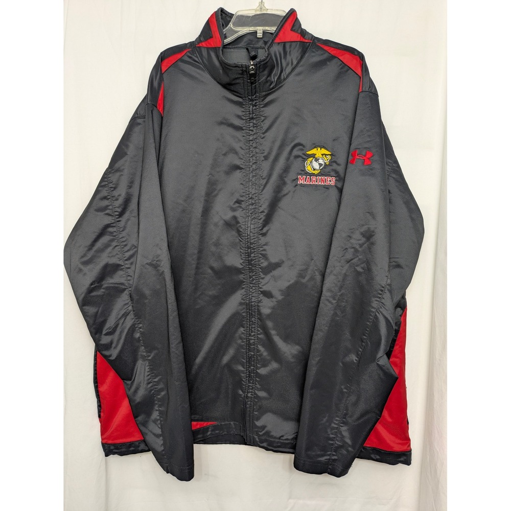 Under Armour US Marines USMC Full Zip Track Jacket Black Red XL MC536742